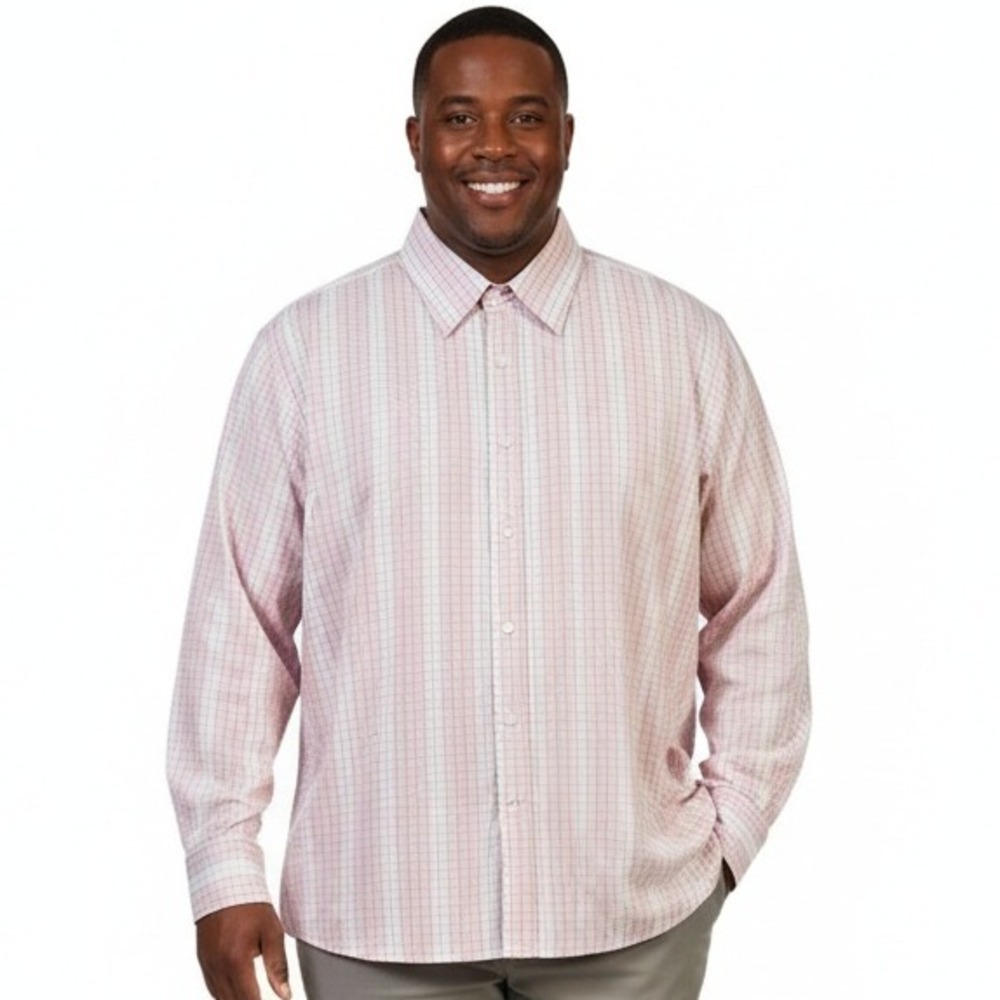 Celebrity Dress Shirt‎ XL Multicolor Windowpane Point Collar French Cuff Modern